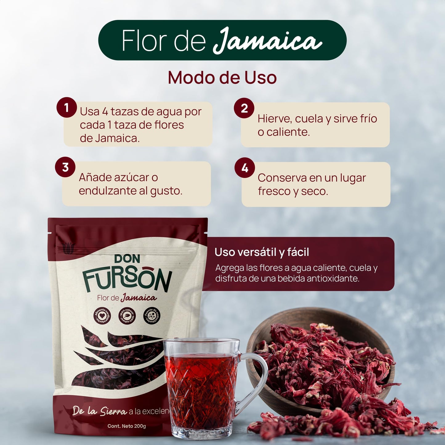 Flor de Jamaica -  200 gr (Pack x5)