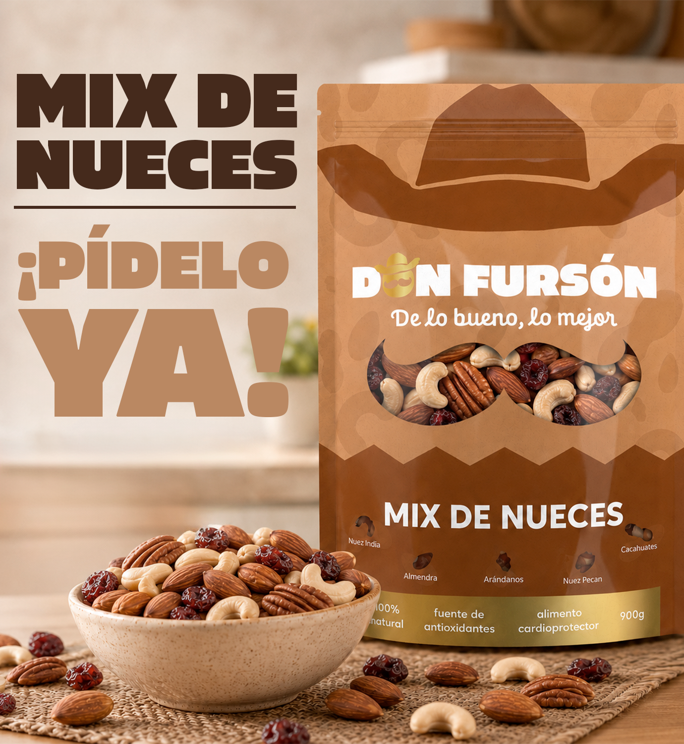 Mix de Nueces con Arándano 900g (antioxidante)