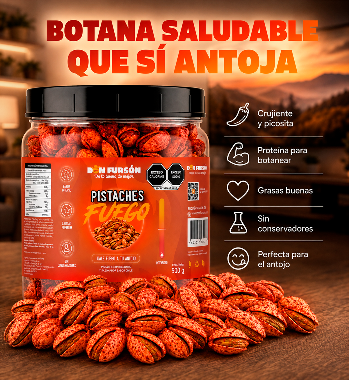 Pistaches Fuego Don Fursón 500 g