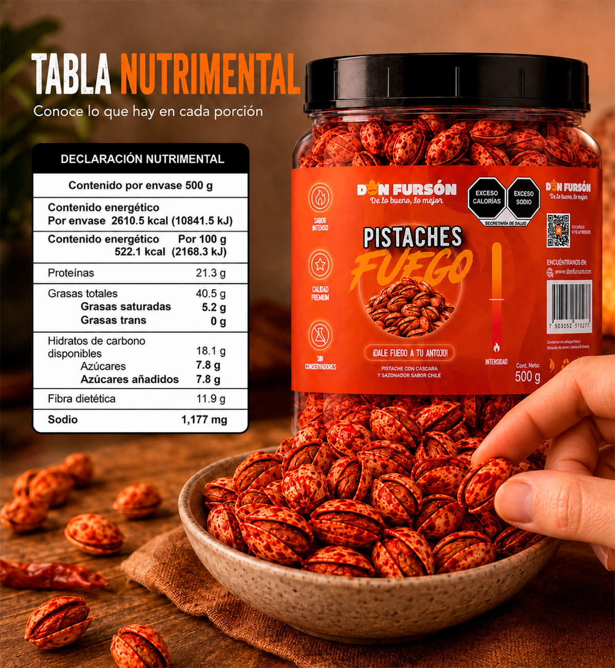 Pistaches Fuego Don Fursón 500 g